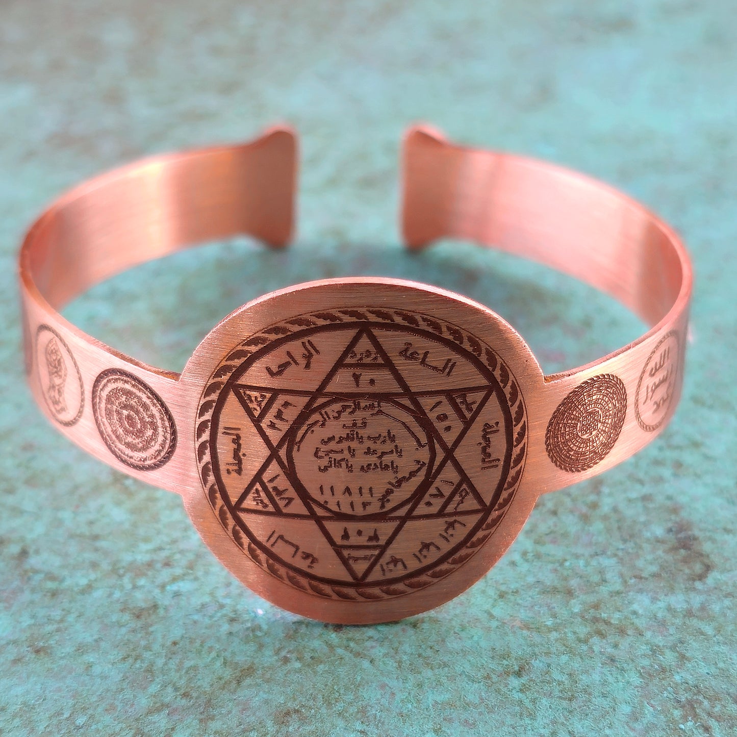 Seal of Solomon Copper Bangle for Protection from Magic, Djinns