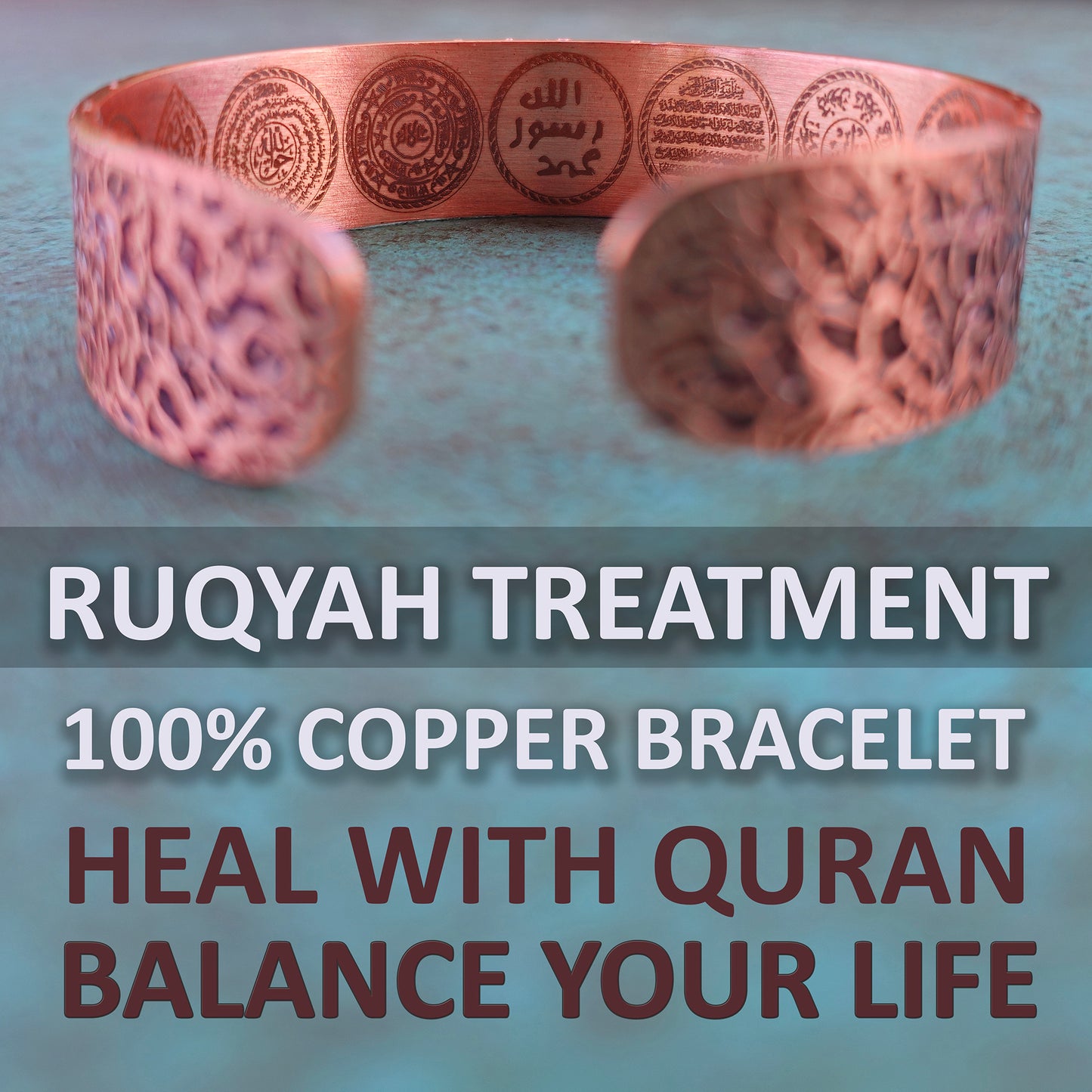 Solomons Seal Pentacle Ruqyah Copper Bracelet Quran Healing Names of Allah Gift for Muslim Numerology Muslim Islam Sunnah Jewelry for Men