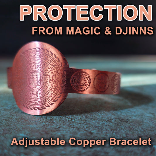 Seal of Solomon Copper Bangle for Protection from Magic, Djinns