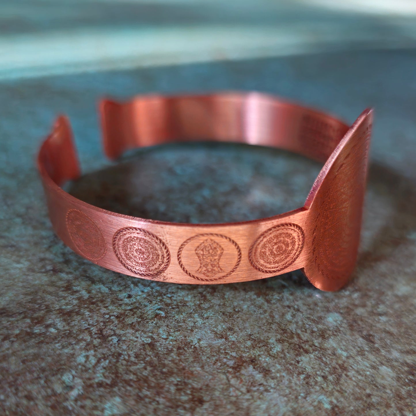 Seal of Solomon Copper Bangle for Protection from Magic, Djinns