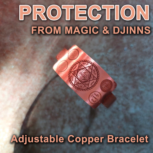 Seal of Solomon Copper Bangle for Protection from Magic, Djinns