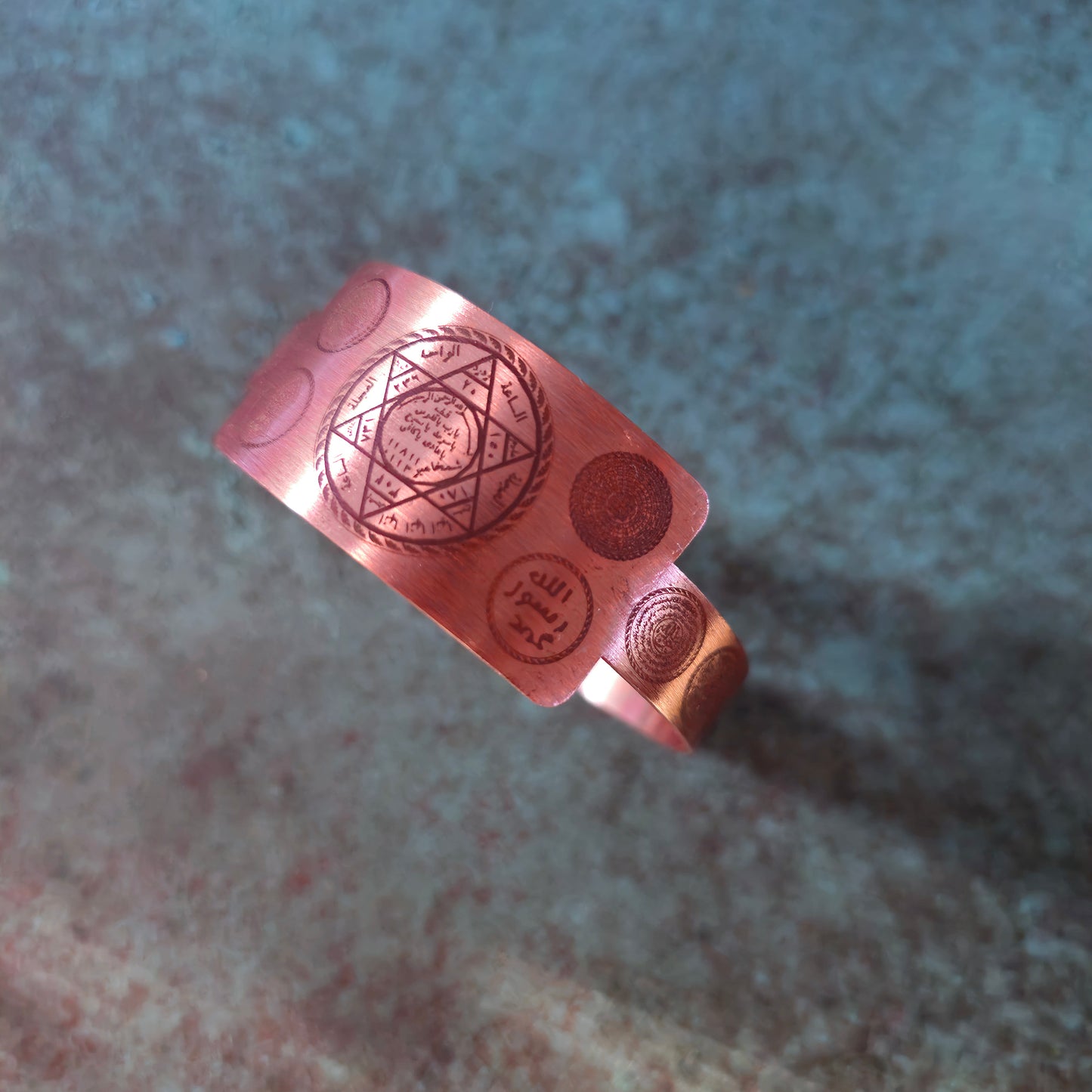 Seal of Solomon Copper Bangle for Protection from Magic, Djinns