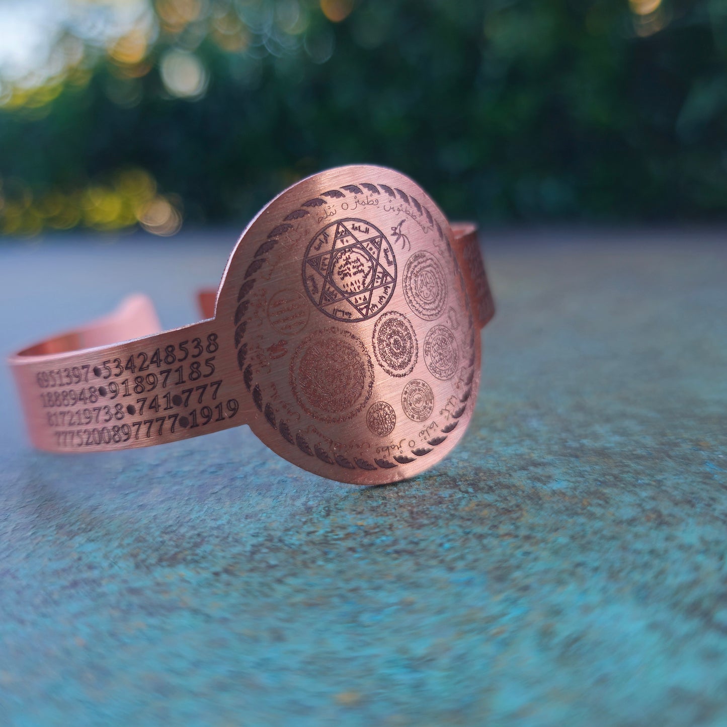 Seal of Solomon Copper Bangle for Protection from Magic, Djinns