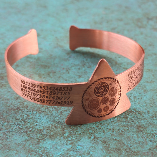 Seal of Solomon Copper Bangle for Protection from Magic, Djinns