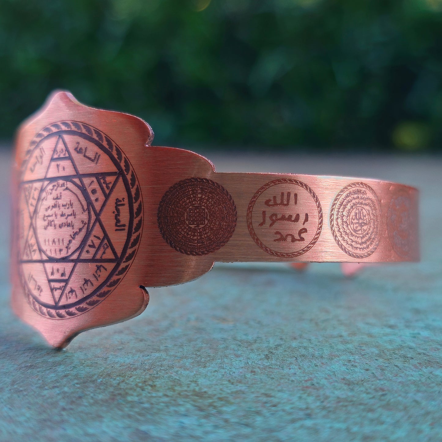 Solomons Seal Pentacle Ruqyah Copper Bracelet Quran Healing Names of Allah Gift for Muslim Numerology Muslim Islam Sunnah Jewelry for Men